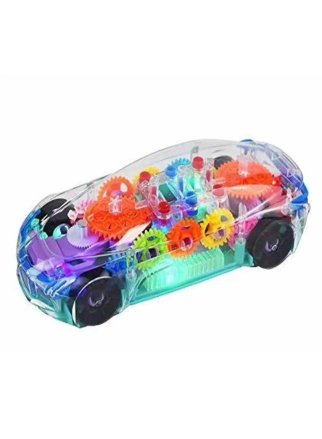 Manos Bump & Go Rotating Transparent Concept Racing Car Transparent Car 3D Concept Super Car Toy for Kids with 360 Degree Rotation,Gear Simulation Mechanical Car Technology - Image 1